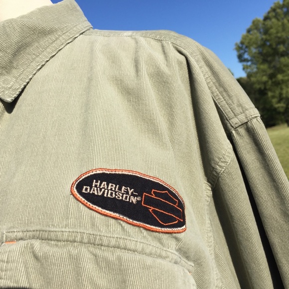 Harley Davidson Motorcycle Corduroy Mens Shirt XL - Picture 4 of 10